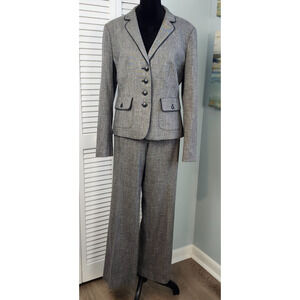 Halogen Suit Sz 6P Gray 2-Piece Taylor Fit Blazer Stright Leg Pants Career